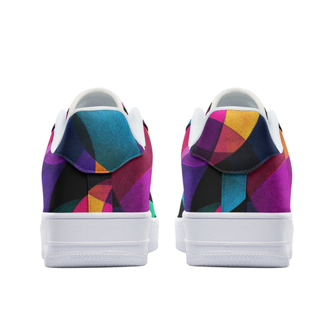 Cubist Dreams Unisex Low Top Leather Sneakers